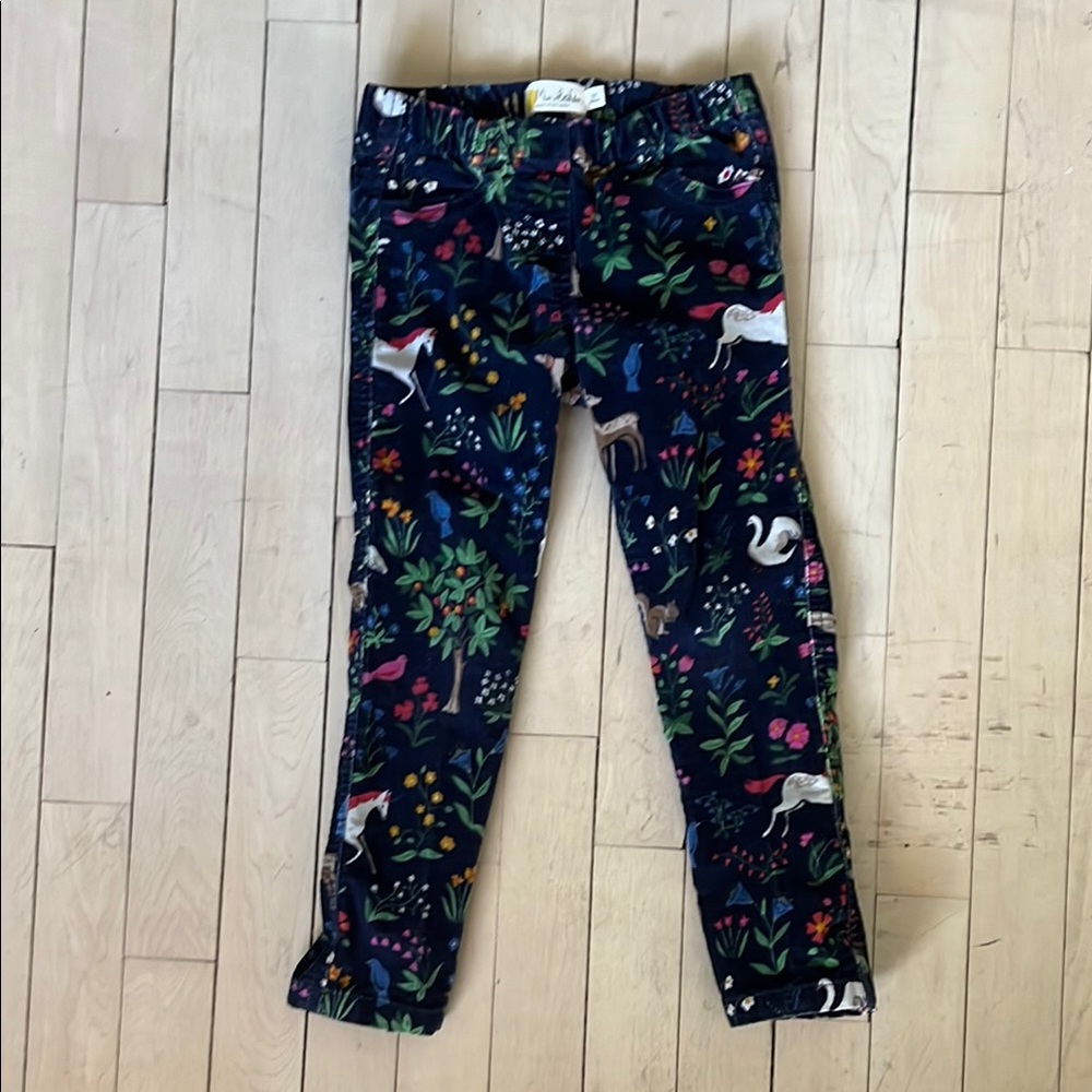 Mini Boden Kids Corduroy Jeans with Colorful Nature Print